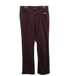 Levi 505 Womens Jeans Size 31 Straight Leg Burgundy Denim Stretch Waist 34"